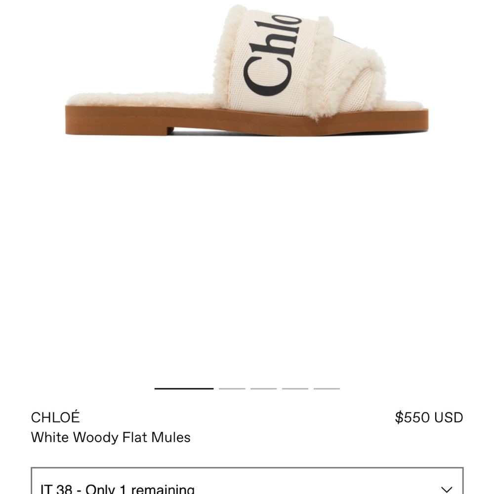 Chloe Woody Shearling Slides Flats